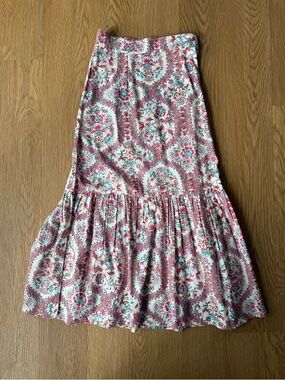 dRA Los AngelesFloral Tired Midi Skirt | Linen Blend | Size Small